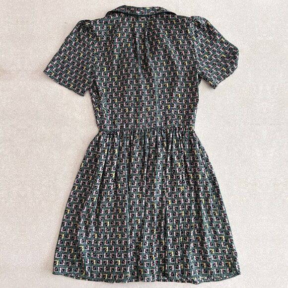 Topshop Silky Piped Tile Shirt Day Dress ASO Clara Oswald - Picture 6 of 9